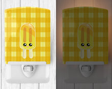 Load image into Gallery viewer, Ice Pop Popcicle Face Gingham Yellow Ceramic Night Light BB7069CNL