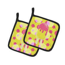 Load image into Gallery viewer, Ice Pop Popsicle Pink Yellow Pot Holders - Set of 2 - Heat-Resistant Kitchen Essentials BB7070PTHD