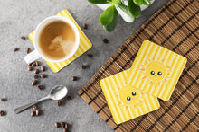 Load image into Gallery viewer, Sunshine Sun Face on Stripes Foam Coaster  BB7071FC