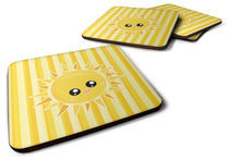 Load image into Gallery viewer, Sunshine Sun Face on Stripes Foam Coaster  BB7071FC