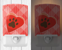 Load image into Gallery viewer, Puppy Pawprint Heart Ceramic Night Light BB7073CNL