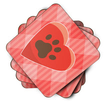 Load image into Gallery viewer, Puppy Pawprint Heart Foam Coaster  BB7073FC