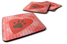 Load image into Gallery viewer, Puppy Pawprint Heart Foam Coaster  BB7073FC