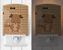 Load image into Gallery viewer, Puppy on Brown Bones Ceramic Night Light BB7075CNL