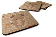 Load image into Gallery viewer, Puppy on Brown Bones Foam Coaster  BB7075FC