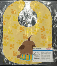 Load image into Gallery viewer, Puppy on Yellow Pawprints Baby Bib BB7076BIB