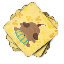 Load image into Gallery viewer, Puppy on Yellow Pawprints Foam Coaster  BB7076FC