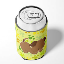 Load image into Gallery viewer, Puppy on Green Pawprints Can or Bottle Hugger BB7078CC