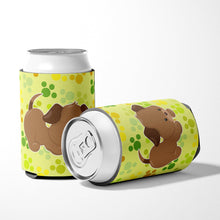 Load image into Gallery viewer, Puppy on Green Pawprints Can or Bottle Hugger BB7078CC