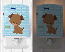 Load image into Gallery viewer, Puppy on Blue Bones Ceramic Night Light BB7079CNL
