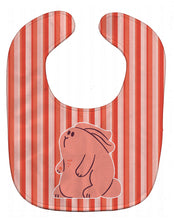 Load image into Gallery viewer, Rabbit on Pink Stripes Baby Bib BB7080BIB