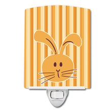 Load image into Gallery viewer, Rabbit on Stripes Ceramic Night Light BB7081CNL