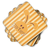 Load image into Gallery viewer, Rabbit on Stripes Foam Coaster  BB7081FC