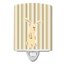 Load image into Gallery viewer, Rabbit on Stripes Ceramic Night Light BB7082CNL
