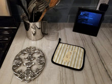 Load image into Gallery viewer, Rabbit on Stripes Pot Holders - Set of 2 - Heat-Resistant Kitchen Essentials BB7082PTHD