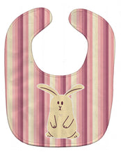 Load image into Gallery viewer, Rabbit on Stripes Baby Bib BB7084BIB