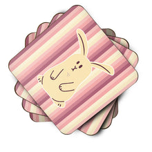 Load image into Gallery viewer, Rabbit on Stripes Foam Coaster  BB7084FC