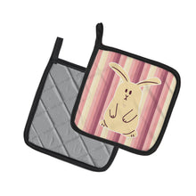 Load image into Gallery viewer, Rabbit on Stripes Pot Holders - Set of 2 - Heat-Resistant Kitchen Essentials BB7084PTHD
