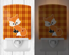 Load image into Gallery viewer, Baby Fox Gingham Ceramic Night Light BB7087CNL