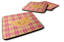 Load image into Gallery viewer, Chicken Hen on Gingham Foam Coaster  BB7090FC