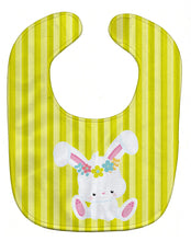 Load image into Gallery viewer, Easter White Rabbit with Flowers Baby Bib BB7093BIB