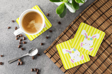 Load image into Gallery viewer, Easter White Rabbit with Flowers Foam Coaster  BB7093FC