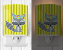 Load image into Gallery viewer, Raccoon with Flowers Ceramic Night Light BB7095CNL
