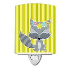 Load image into Gallery viewer, Raccoon with Flowers Ceramic Night Light BB7095CNL