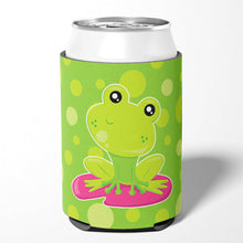 Load image into Gallery viewer, Frog on Lily Pad Green Polkadots Can or Bottle Hugger BB7098CC