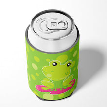 Load image into Gallery viewer, Frog on Lily Pad Green Polkadots Can or Bottle Hugger BB7098CC