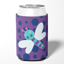 Load image into Gallery viewer, Dragonfly on Purple Polkadots Can or Bottle Hugger BB7099CC