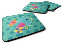 Load image into Gallery viewer, Bird on Teal Polkadots Foam Coaster  BB7100FC