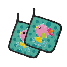 Load image into Gallery viewer, Bird in Rainboots and Puddle Pot Holders - Set of 2 - Heat-Resistant Kitchen Essentials BB7103PTHD