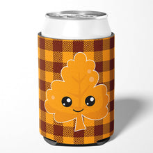 Load image into Gallery viewer, Fall Leaf on Gingham Can or Bottle Hugger BB7109CC