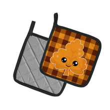 Load image into Gallery viewer, Fall Leaf on Gingham Pot Holders - Set of 2 - Heat-Resistant Kitchen Essentials BB7109PTHD