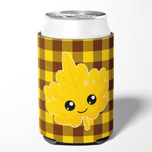 Load image into Gallery viewer, Fall Leaf on Gingham Can or Bottle Hugger BB7110CC