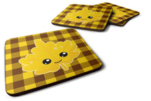 Load image into Gallery viewer, Fall Leaf on Gingham Foam Coaster  BB7110FC