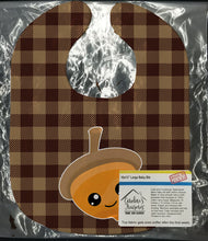 Load image into Gallery viewer, Fall Acorn on Gingham Baby Bib BB7111BIB