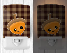 Load image into Gallery viewer, Fall Acorn on Gingham Ceramic Night Light BB7111CNL