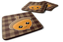 Load image into Gallery viewer, Fall Acorn on Gingham Foam Coaster  BB7111FC