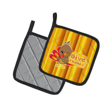 Load image into Gallery viewer, Thanksgiving Turkey Give Thanks Pot Holders - Set of 2 - Heat-Resistant Kitchen Essentials BB7115PTHD