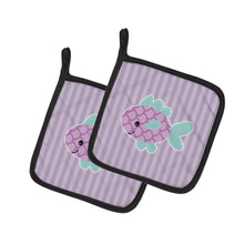 Load image into Gallery viewer, Purple Fish Pot Holders - Set of 2 - Heat-Resistant Kitchen Essentials BB7128PTHD