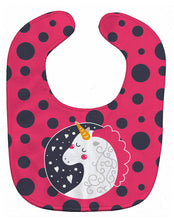 Load image into Gallery viewer, Unicorn Pink Polkadots Baby Bib BB7136BIB