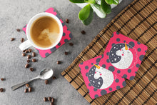 Load image into Gallery viewer, Unicorn Pink Polkadots Foam Coaster  BB7136FC