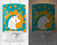 Load image into Gallery viewer, Unicorn Orange Polkadots Ceramic Night Light BB7137CNL