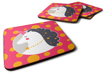 Load image into Gallery viewer, Unicorn Orange Polkadots Foam Coaster  BB7138FC