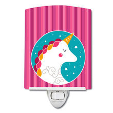 Load image into Gallery viewer, Unicorn Pink Stripes Ceramic Night Light BB7139CNL
