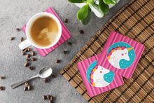 Load image into Gallery viewer, Unicorn Pink Stripes Foam Coaster  BB7139FC