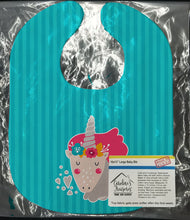 Load image into Gallery viewer, Unicorn Blue Stripes Baby Bib BB7140BIB