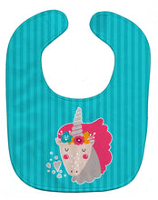 Load image into Gallery viewer, Unicorn Blue Stripes Baby Bib BB7140BIB